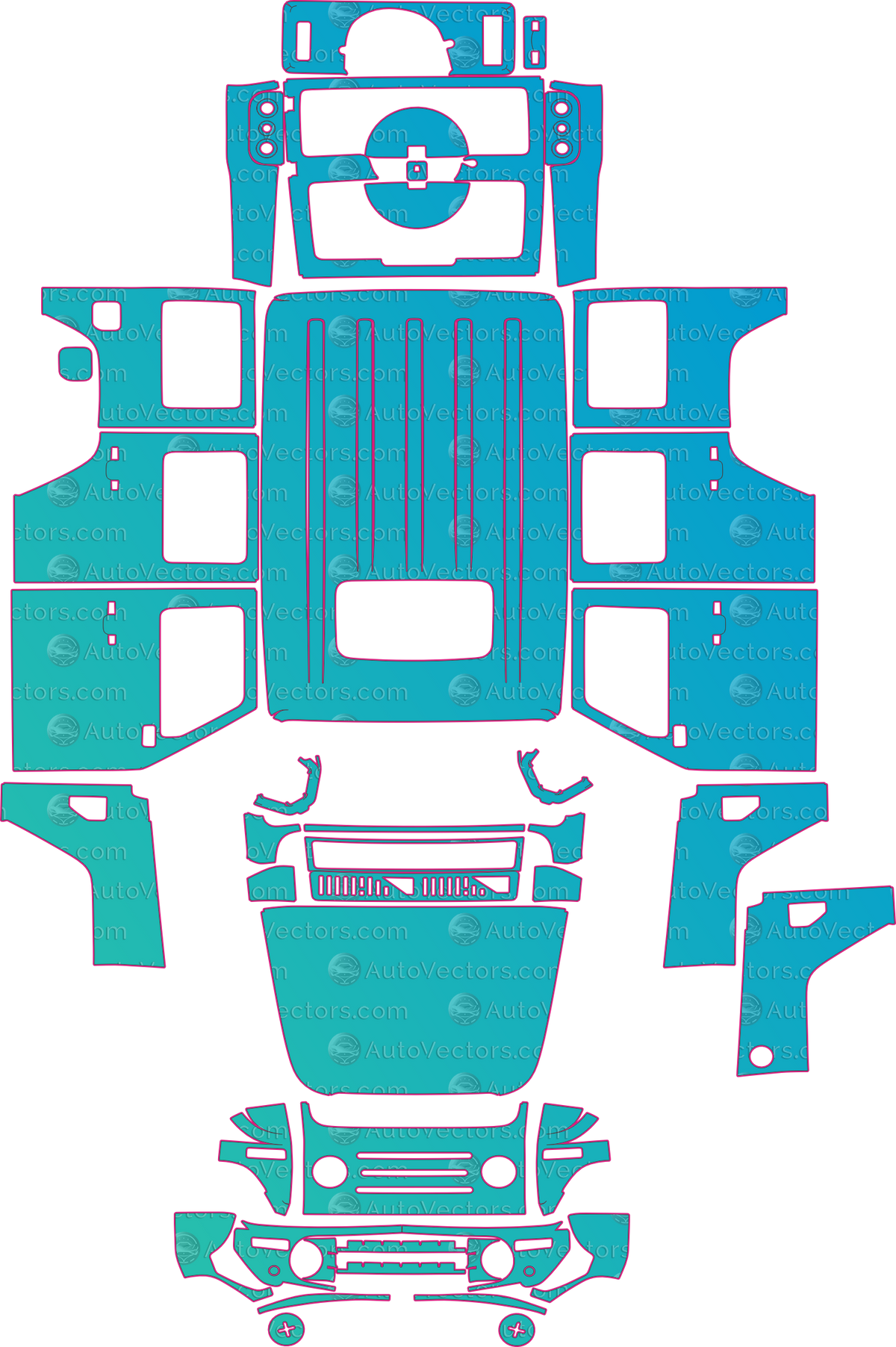 Baw 212 Base (From 2025) pre-cut PPF pattern layout
