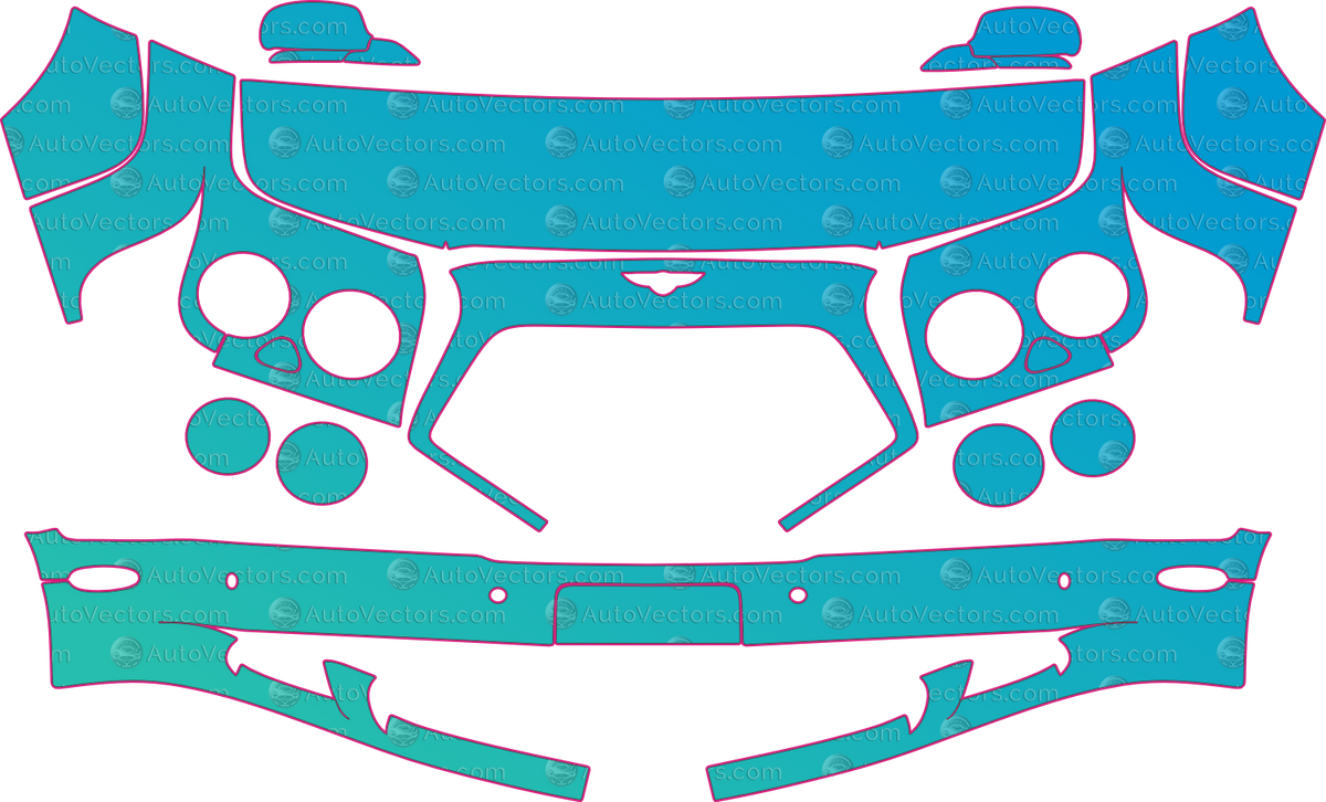 Bentley Arnage R-RL (From 2005) Sedan – pre-cut PPF pattern templates, instant digital download vector cut files (CDR, AI, PDF, SVG)