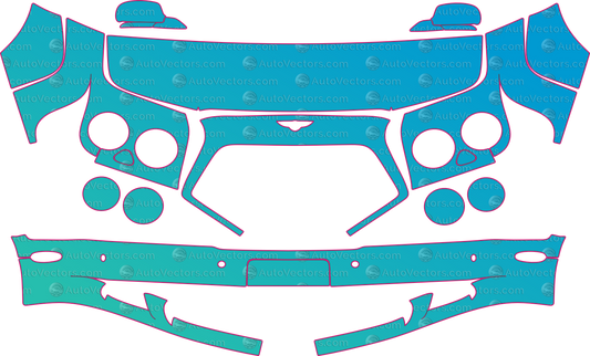 Bentley Arnage R-RL (From 2005) Sedan – pre-cut PPF pattern templates, instant digital download vector cut files (CDR, AI, PDF, SVG)