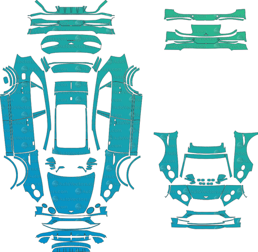 Bentley Bentayga Base (From 2021) SUV pre-cut PPF vector template download