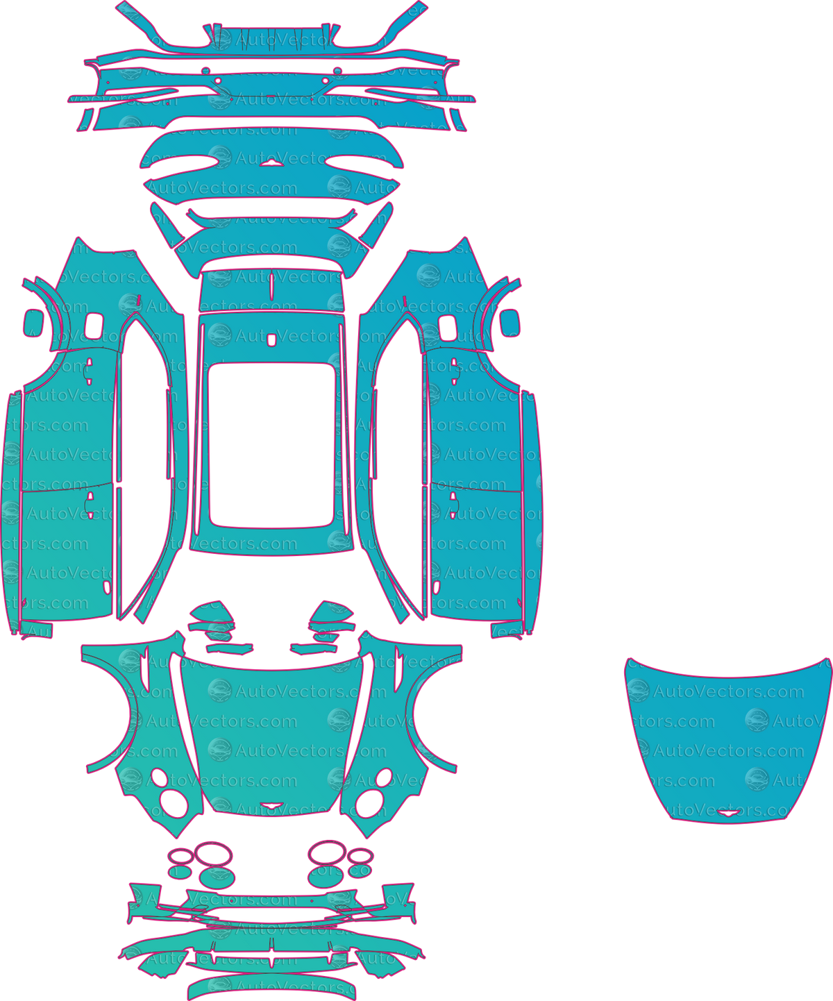 Bentley Bentayga S Black Edition (From 2024) SUV – pre-cut PPF pattern templates, instant digital download vector cut files (CDR, AI, PDF, SVG)