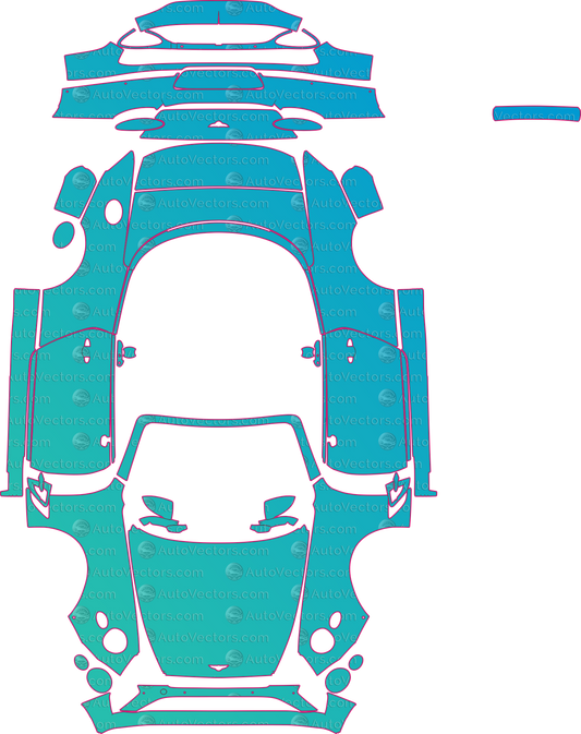 Bentley Continental GT (From 2018) Convertible – pre-cut PPF pattern templates, instant digital download vector cut files (CDR, AI, PDF, SVG)
