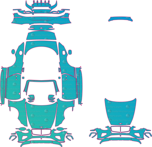 Bentley Continental GT (From 2025) Convertible – pre-cut PPF pattern templates, instant digital download vector cut files (CDR, AI, PDF, SVG)