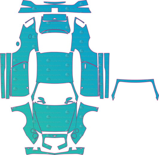 Bentley Continental GT 3W (From 2012) Coupe – pre-cut PPF pattern templates, instant digital download vector cut files (CDR, AI, PDF, SVG)