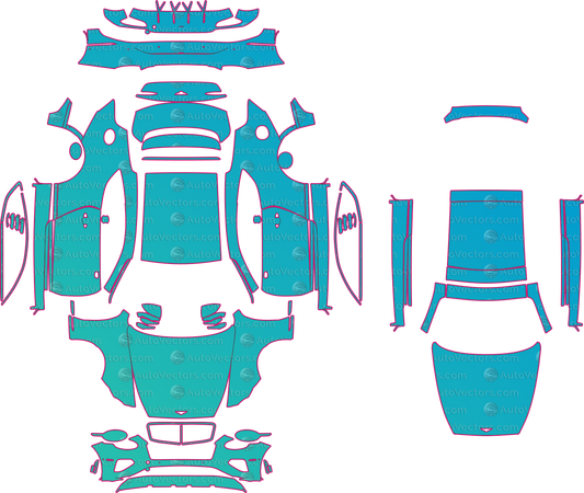 Bentley Continental GT Azure (From 2025) Coupe – pre-cut PPF pattern templates, instant digital download vector cut files (CDR, AI, PDF, SVG)