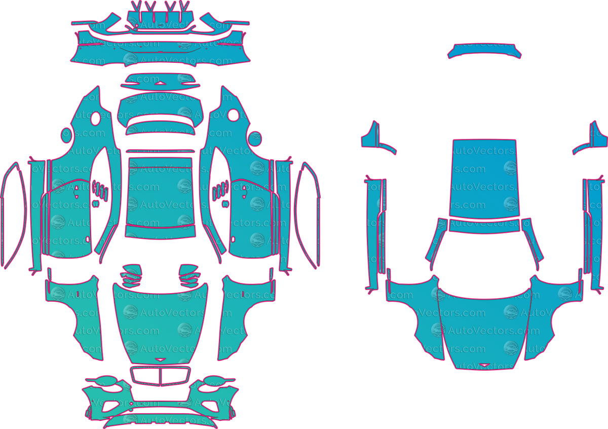 Bentley Continental GT Black Edition (From 2025) Coupe – pre-cut PPF pattern templates, instant digital download vector cut files (CDR, AI, PDF, SVG)