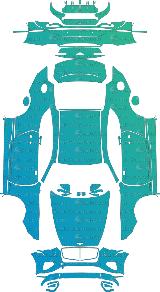 Bentley Continental GT (From 2025) Coupe pre-cut PPF vector template download