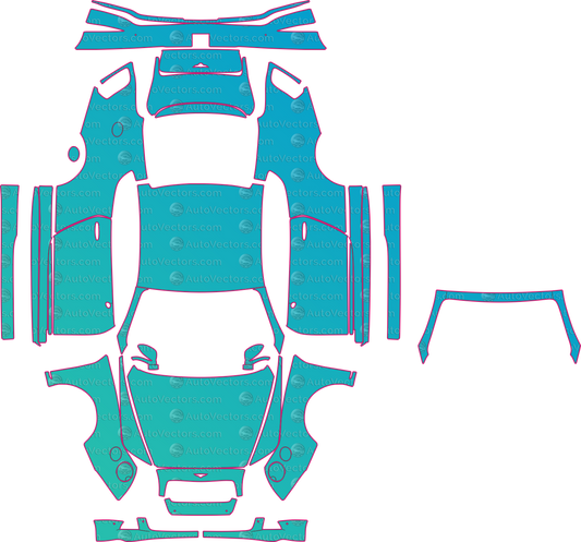 Bentley Continental GT GT Speed Convertible-Saloon (From 2012) Coupe – pre-cut PPF pattern templates, instant digital download vector cut files (CDR, AI, PDF, SVG)