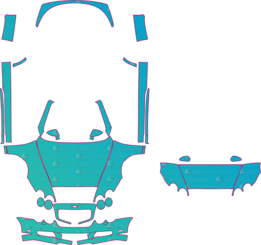 Bentley Continental GT-GTC 3W (From 2004) Coupe – pre-cut PPF pattern templates, instant digital download vector cut files (CDR, AI, PDF, SVG)
