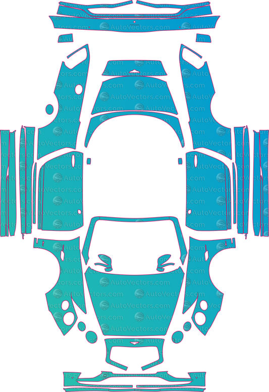 Bentley Continental GT Speed (From 2015) Convertible – pre-cut PPF pattern templates, instant digital download vector cut files (CDR, AI, PDF, SVG)