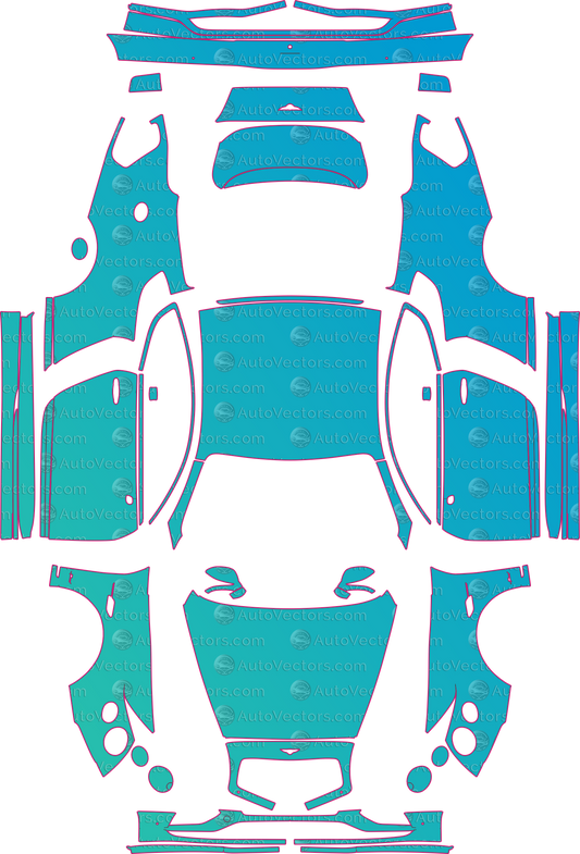 Bentley Continental GT Speed (From 2015) Coupe – pre-cut PPF pattern templates, instant digital download vector cut files (CDR, AI, PDF, SVG)