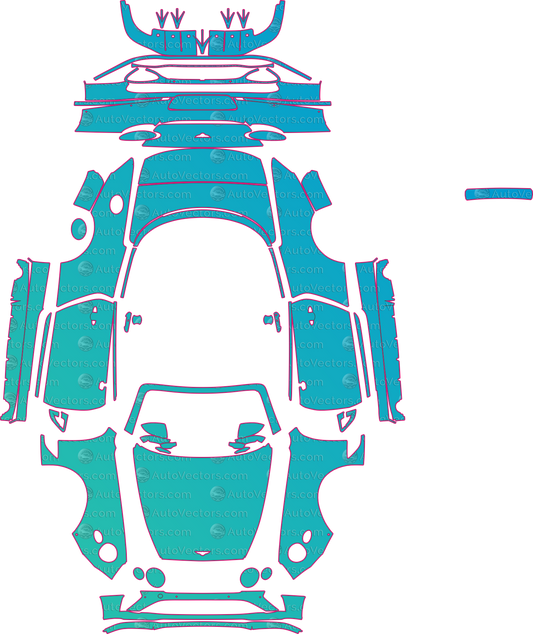 Bentley Continental GT Speed (From 2021) Convertible – pre-cut PPF pattern templates, instant digital download vector cut files (CDR, AI, PDF, SVG)