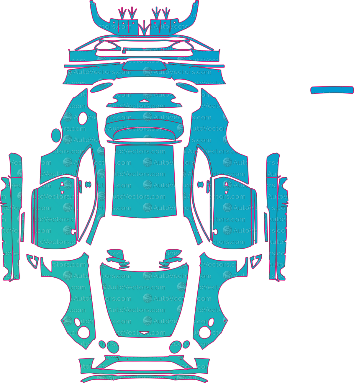 Bentley Continental GT Speed (From 2021) Coupe – pre-cut PPF pattern templates, instant digital download vector cut files (CDR, AI, PDF, SVG)