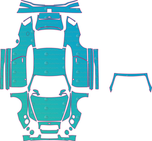 Bentley Continental GT V8-GT V8 S (From 2012) Saloon – pre-cut PPF pattern templates, instant digital download vector cut files (CDR, AI, PDF, SVG)