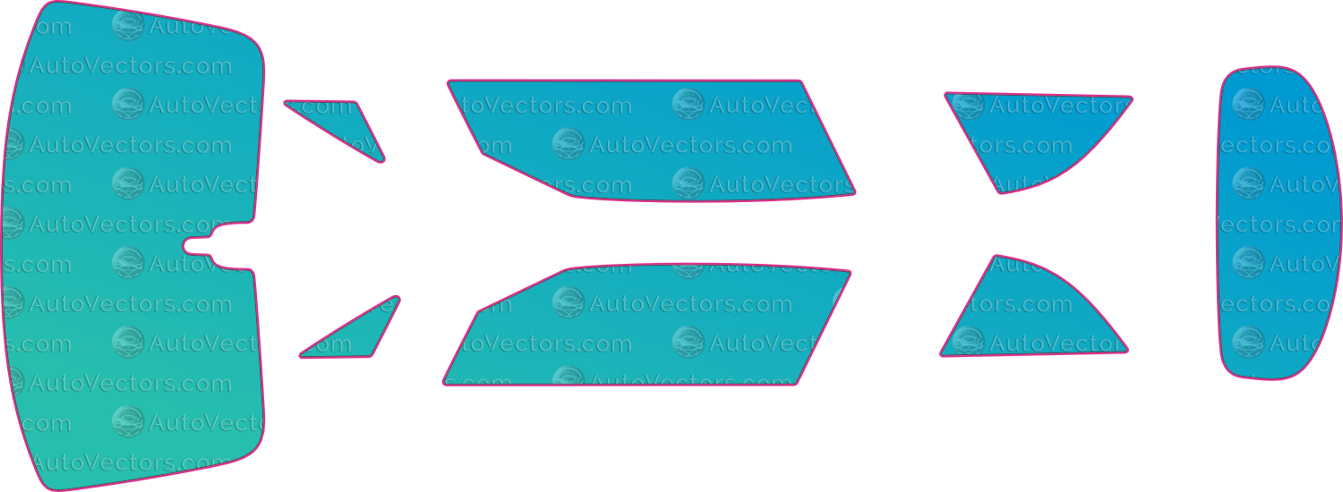 Bentley Continental Gtc (From 2018) Convertible – window tint pre-cut templates, instant digital download vector cut files (CDR, AI, PDF, SVG)