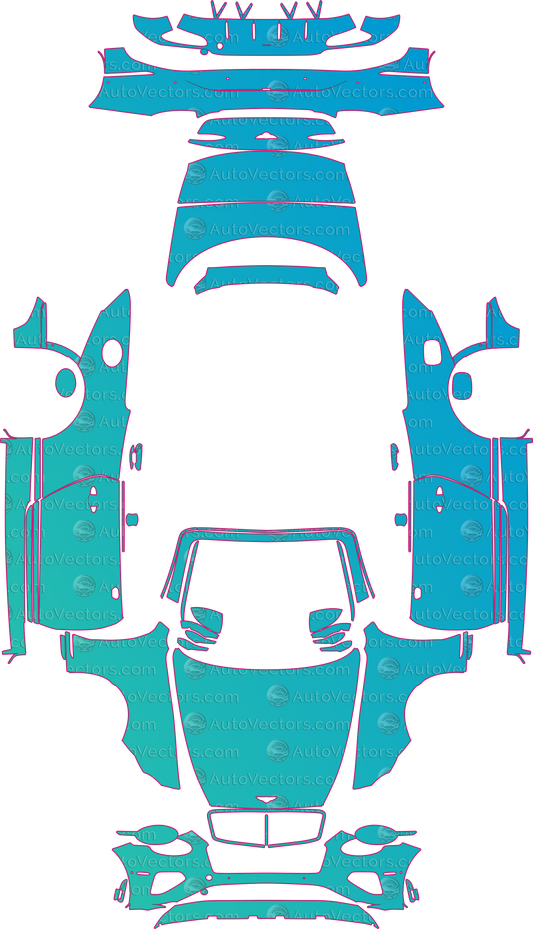 Bentley Continental GTC Azure (From 2025) Convertible – pre-cut PPF pattern templates, instant digital download vector cut files (CDR, AI, PDF, SVG)