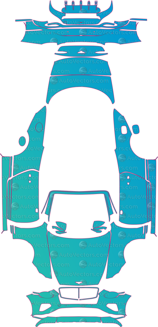 Bentley Continental GTC Muliner (From 2025) Convertible – pre-cut PPF pattern templates, instant digital download vector cut files (CDR, AI, PDF, SVG)