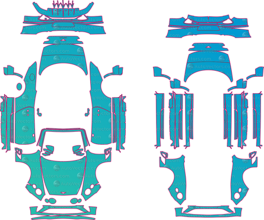 Bentley Continental GTC Mulliner (From 2023) Convertible – pre-cut PPF pattern templates, instant digital download vector cut files (CDR, AI, PDF, SVG)