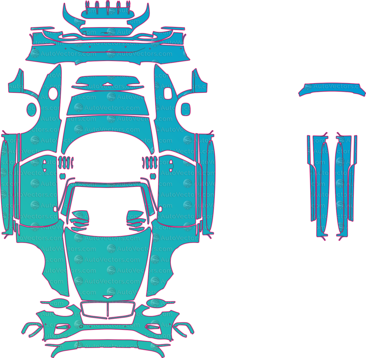 Bentley Continental GTC Speed (From 2025) Convertible – pre-cut PPF pattern templates, instant digital download vector cut files (CDR, AI, PDF, SVG)