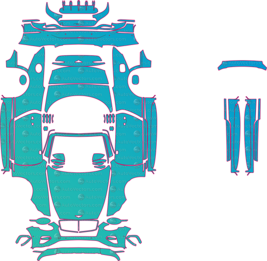 Bentley Continental GTC Speed (From 2025) Convertible – pre-cut PPF pattern templates, instant digital download vector cut files (CDR, AI, PDF, SVG)