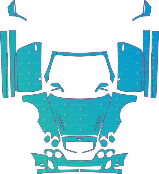 Bentley Continental Supersports (From 2010) Coupe – pre-cut PPF pattern templates, instant digital download vector cut files (CDR, AI, PDF, SVG)