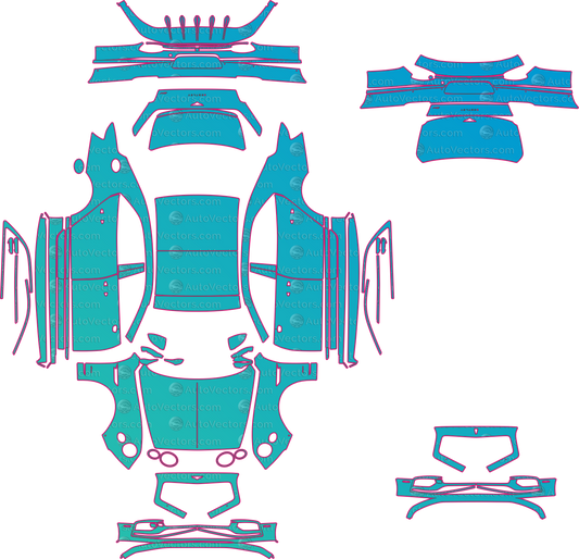 Bentley Flying Spur Azure (From 2021) Sedan – pre-cut PPF pattern templates, instant digital download vector cut files (CDR, AI, PDF, SVG)