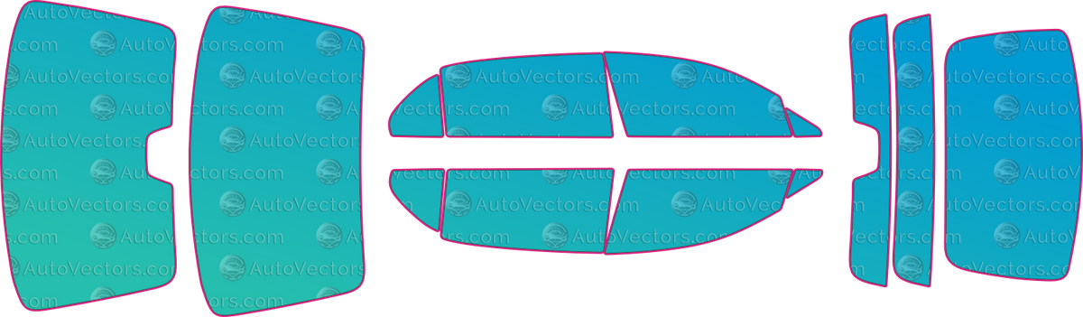 Bentley Flying Spur Base (From 2014) Sedan – window tint pre-cut templates, instant digital download vector cut files (CDR, AI, PDF, SVG)