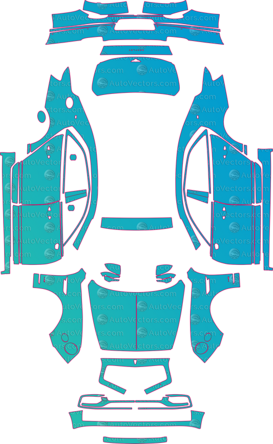 Bentley Flying Spur Base (From 2020) Sedan – pre-cut PPF pattern templates, instant digital download vector cut files (CDR, AI, PDF, SVG)