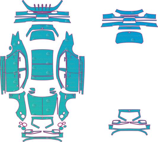 Bentley Flying Spur Mulliner (From 2021) Sedan – pre-cut PPF pattern templates, instant digital download vector cut files (CDR, AI, PDF, SVG)