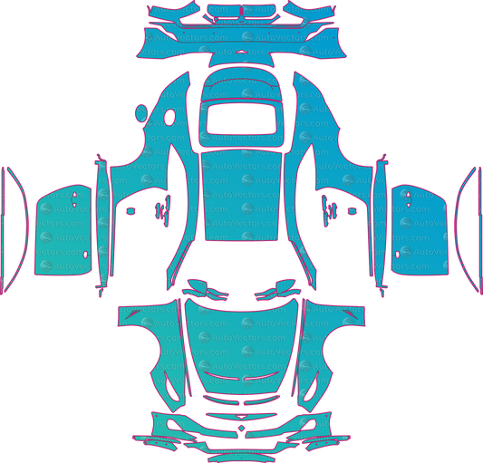 Bentley Mulliner Batur Base (From 2023) Coupe – pre-cut PPF pattern templates, instant digital download vector cut files (CDR, AI, PDF, SVG)