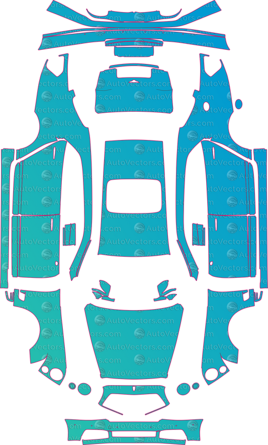 Bentley Mulsanne Base-Speed Extended Wheelbase (From 2017) Sedan – pre-cut PPF pattern templates, instant digital download vector cut files (CDR, AI, PDF, SVG)