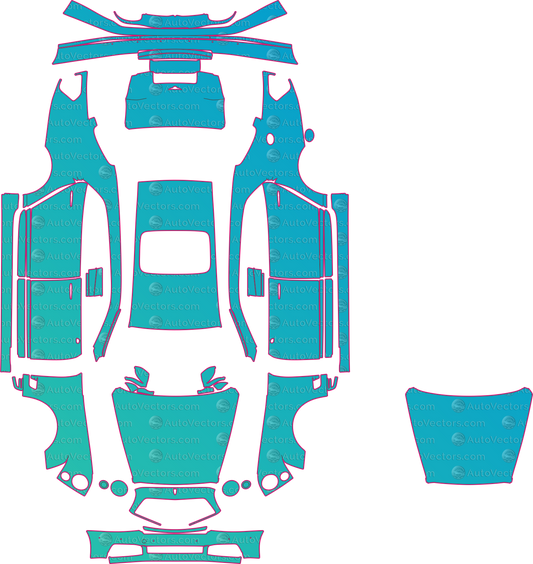 Bentley Mulsanne Speed-Base Standard Wheelbase (From 2017) Sedan – pre-cut PPF pattern templates, instant digital download vector cut files (CDR, AI, PDF, SVG)