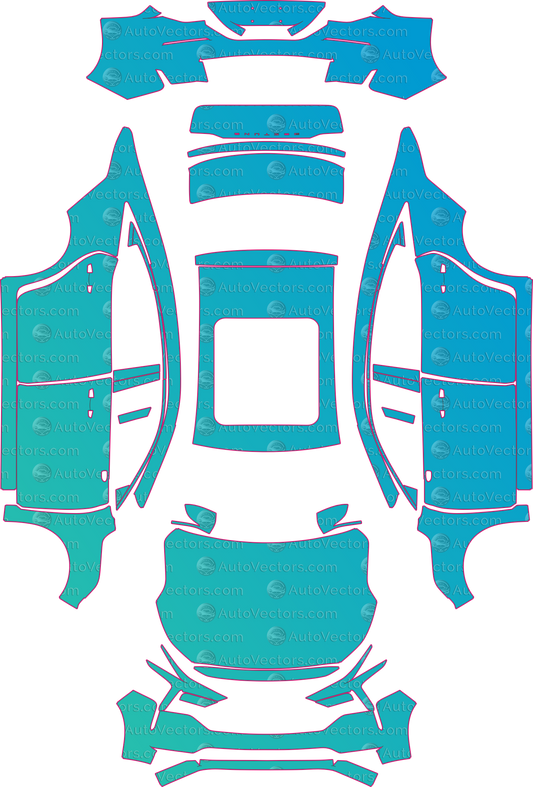 Bestune B70 Base (From 2023) Sedan pre-cut PPF pattern layout