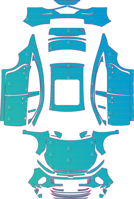 Bestune B70 Base V2 (From 2024) Sedan pre-cut PPF pattern layout