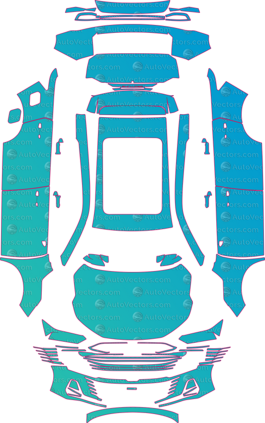 Bestune T77 Base (From 2023) SUV pre-cut PPF pattern layout