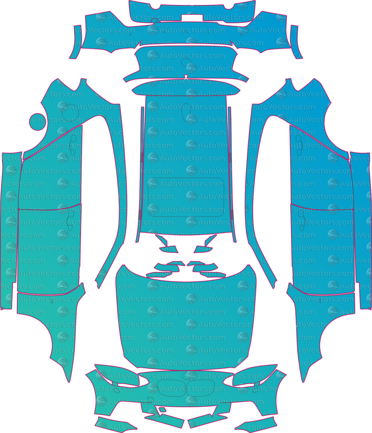 BMW 1 Series (From 2012) Hatchback – pre-cut PPF pattern templates, instant digital download vector cut files (CDR, AI, PDF, SVG)