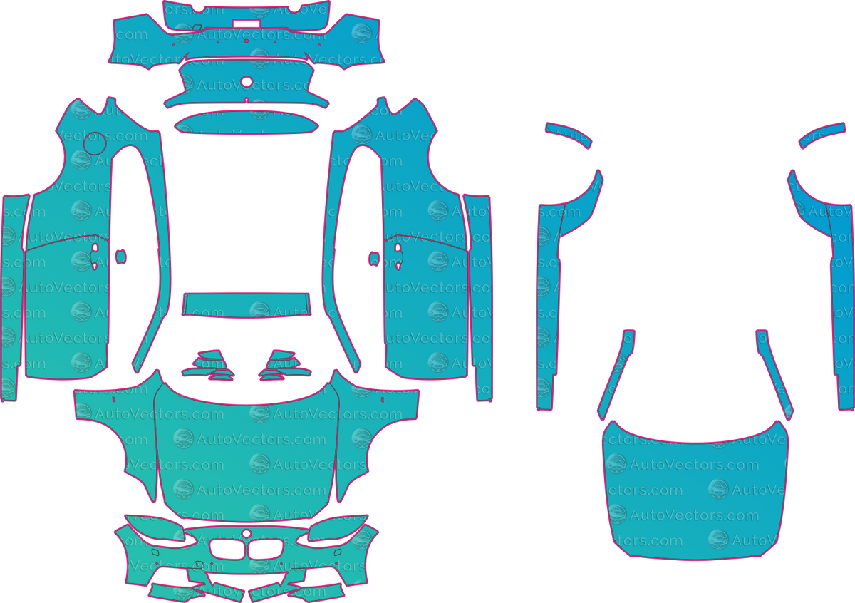 BMW 1 Series E81 M sport 3 Door (From 2012) Hatchback – pre-cut PPF pattern templates, instant digital download vector cut files (CDR, AI, PDF, SVG)