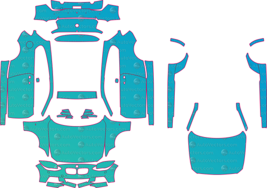 BMW 1 Series E81 M sport 3 Door (From 2012) Hatchback – pre-cut PPF pattern templates, instant digital download vector cut files (CDR, AI, PDF, SVG)