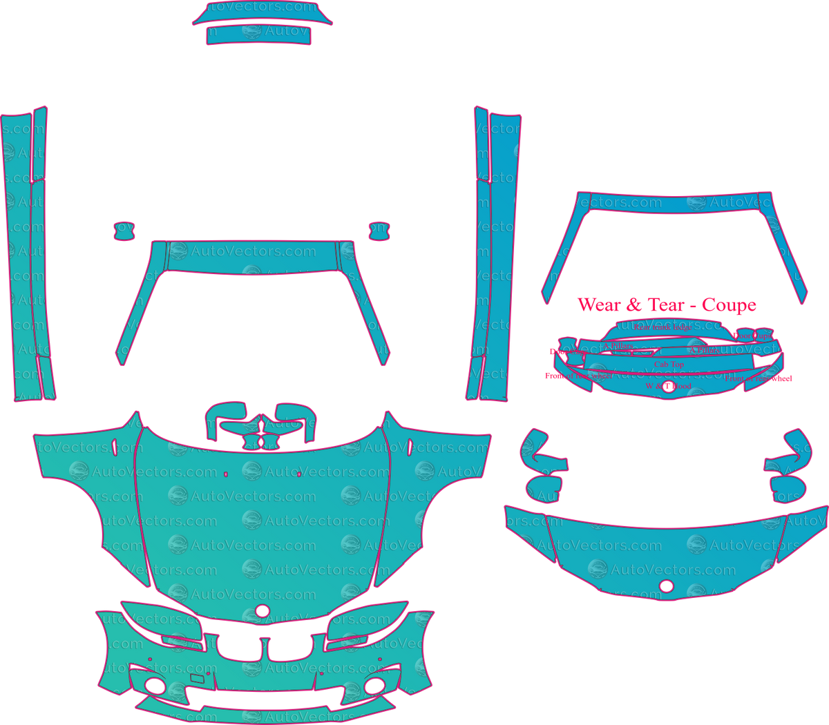 BMW 1 Series E82 LCI (From 2011) Coupe – pre-cut PPF pattern templates, instant digital download vector cut files (CDR, AI, PDF, SVG)