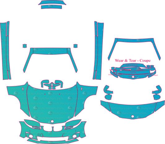 BMW 1 Series E82 LCI (From 2011) Coupe – pre-cut PPF pattern templates, instant digital download vector cut files (CDR, AI, PDF, SVG)