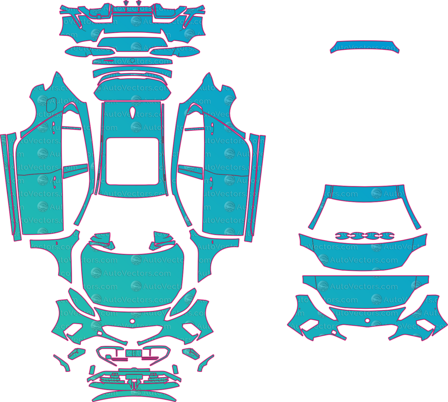 BMW 1 Series F70 M135 (From 2025) Hatchback – pre-cut PPF pattern templates, instant digital download vector cut files (CDR, AI, PDF, SVG)