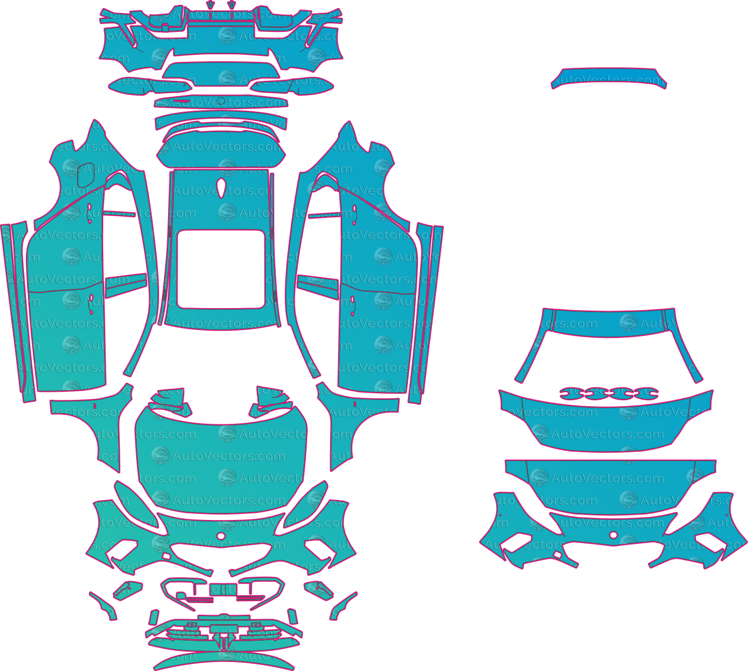 BMW 1 Series F70 M135 (From 2025) Hatchback – pre-cut PPF pattern templates, instant digital download vector cut files (CDR, AI, PDF, SVG)