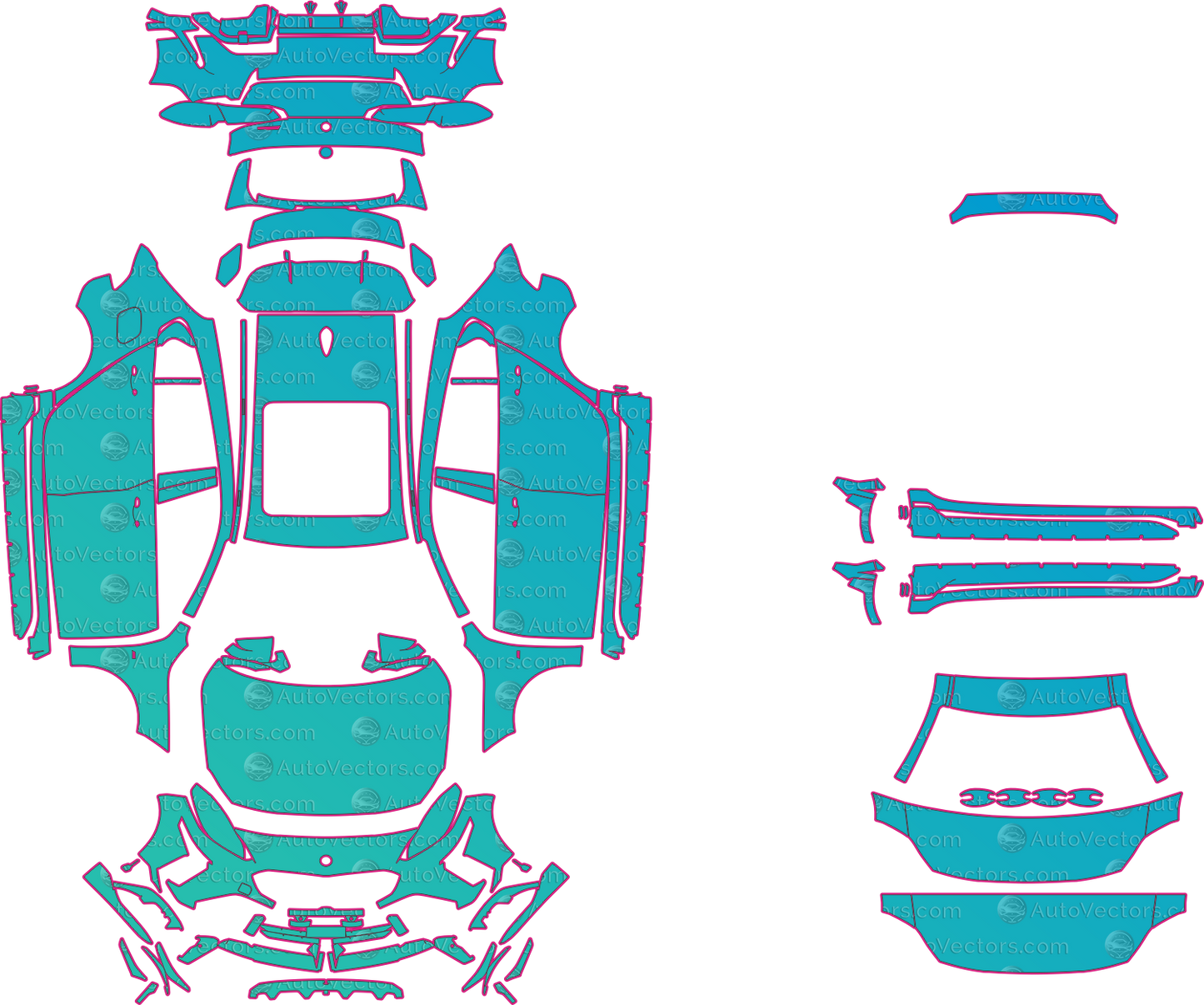BMW 1 Series F70 M135-M Performance Pkg (From 2025) Hatchback – pre-cut PPF pattern templates, instant digital download vector cut files (CDR, AI, PDF, SVG)