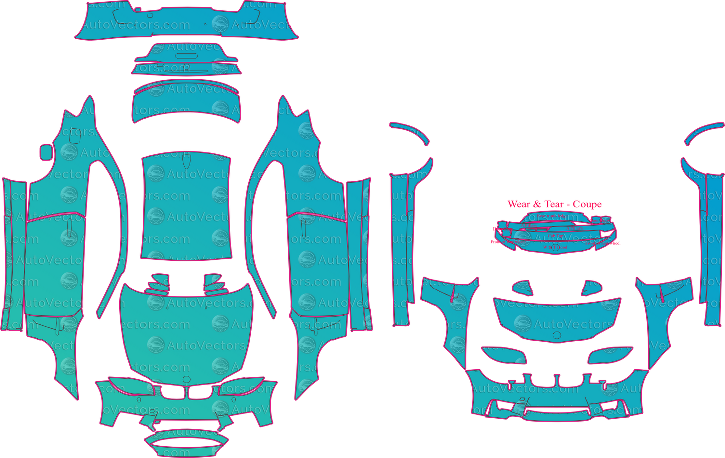 BMW 1 Series M E82 (From 2011) Coupe – pre-cut PPF pattern templates, instant digital download vector cut files (CDR, AI, PDF, SVG)