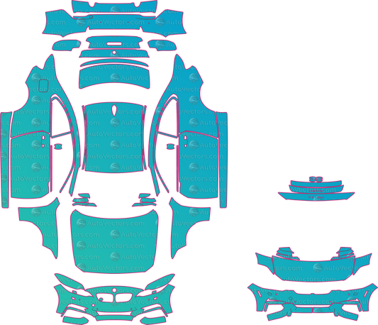 BMW 2 Series F22 M Sport (From 2014) Coupe – pre-cut PPF pattern templates, instant digital download vector cut files (CDR, AI, PDF, SVG)