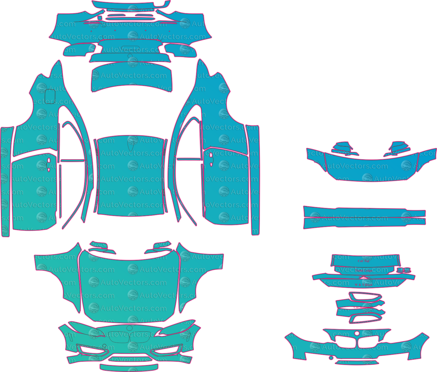 BMW 2 Series F22 Sport-Base (From 2014) Coupe – pre-cut PPF pattern templates, instant digital download vector cut files (CDR, AI, PDF, SVG)