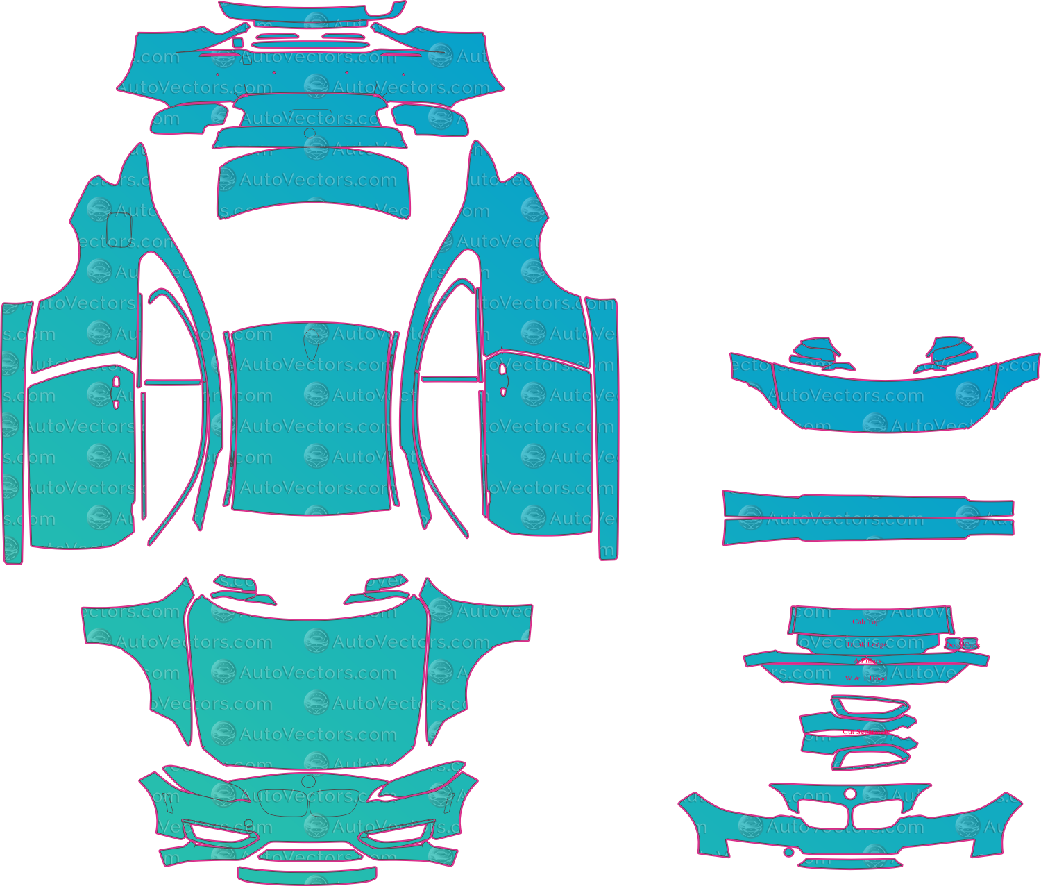 BMW 2 Series F22 Sport-Base (From 2014) Coupe – pre-cut PPF pattern templates, instant digital download vector cut files (CDR, AI, PDF, SVG)