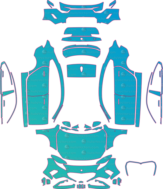 BMW 2 Series M Sport L-CN (From 2025) Sedan pre-cut PPF pattern layout