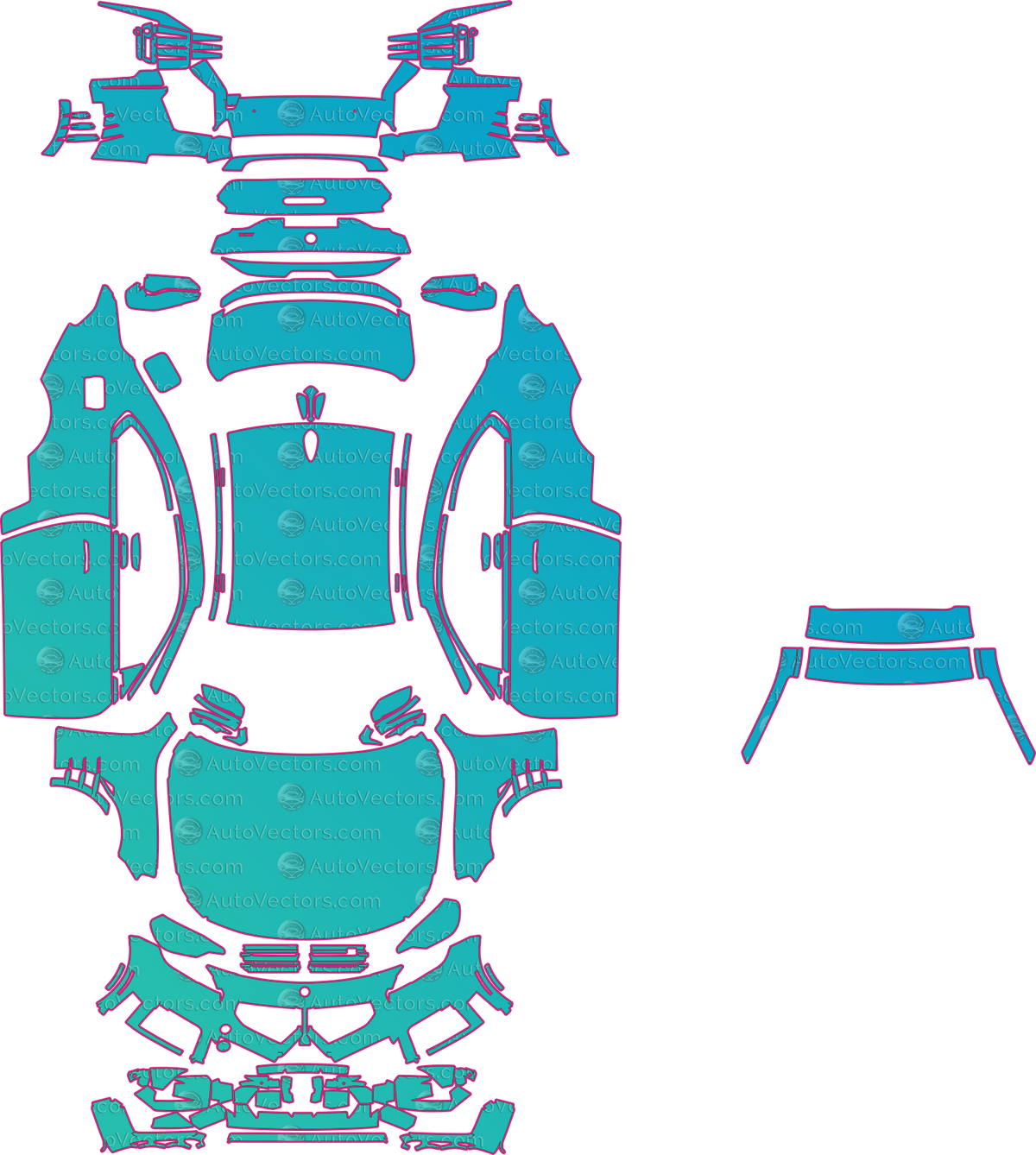 BMW 2 Series G42 M Performance (From 2023) Coupe – pre-cut PPF pattern templates, instant digital download vector cut files (CDR, AI, PDF, SVG)