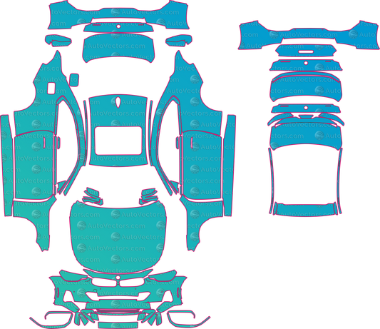 BMW 2 Series Sport Line (From 2022) Coupe pre-cut PPF pattern layout